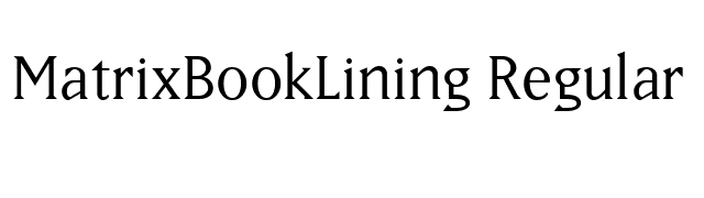 MatrixBookLining Regular font preview