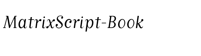MatrixScript-Book font preview
