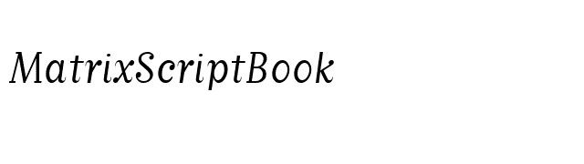 MatrixScriptBook font preview