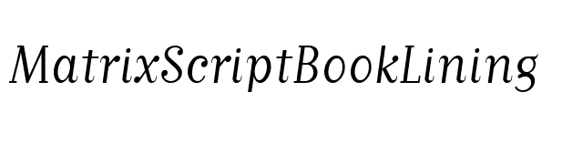 MatrixScriptBookLining font preview