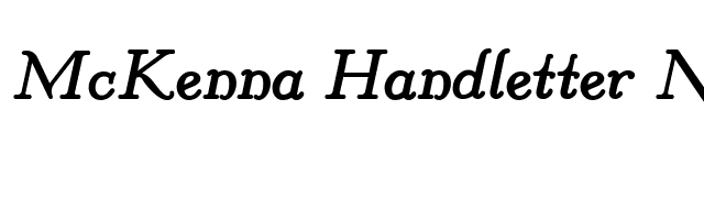 McKenna Handletter NF Bold Italic font preview