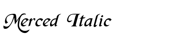 Merced Italic font preview