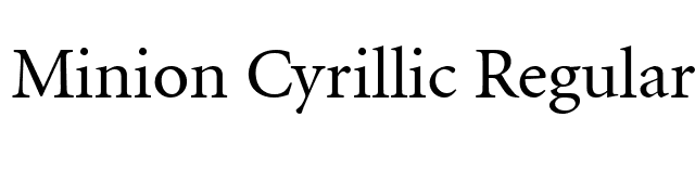 Minion Cyrillic Regular font preview