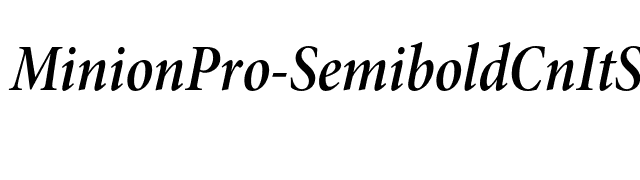 MinionPro-SemiboldCnItSubh font preview