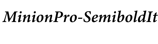 MinionPro-SemiboldItCapt font preview