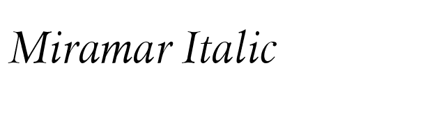 Miramar Italic font preview