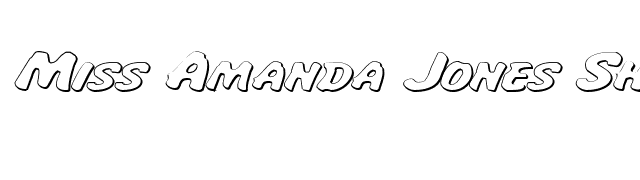Miss Amanda Jones Shadow Expanded Italic font preview