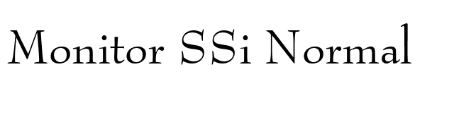 Monitor SSi Normal font preview