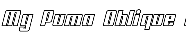 My Puma Oblique Outlined font preview