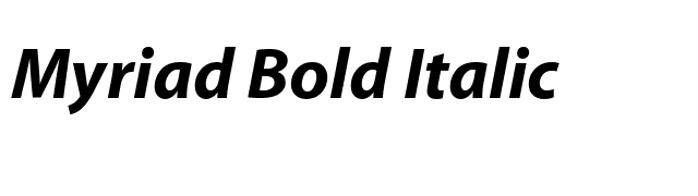Myriad Bold Italic font preview