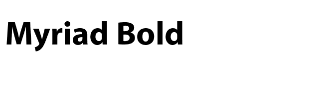 Myriad Bold font preview