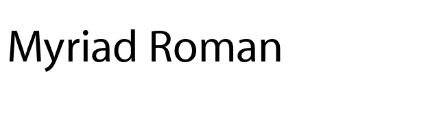 Myriad Roman font preview