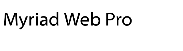Myriad Web Pro font preview