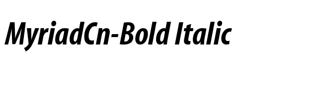 MyriadCn-Bold Italic font preview