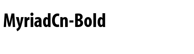 MyriadCn-Bold font preview