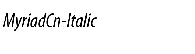 myriadcn-italic font preview
