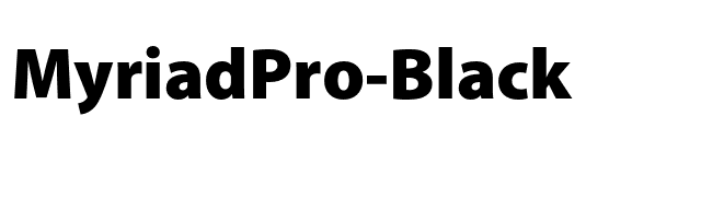 MyriadPro-Black font preview