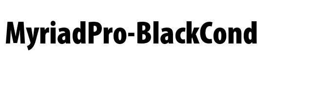 MyriadPro-BlackCond font preview
