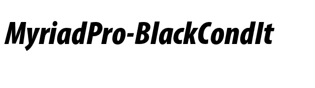 MyriadPro-BlackCondIt font preview