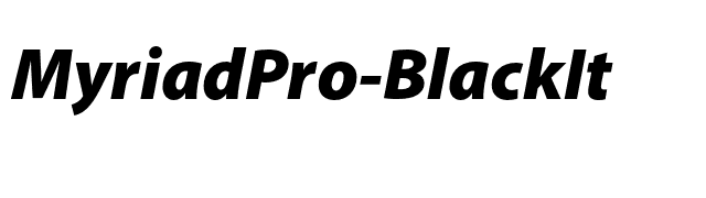 MyriadPro-BlackIt font preview