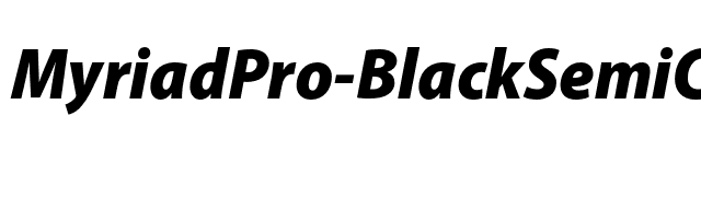 MyriadPro-BlackSemiCnIt font preview