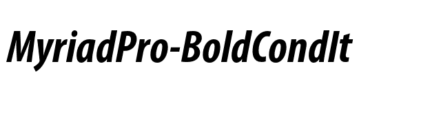 MyriadPro-BoldCondIt font preview