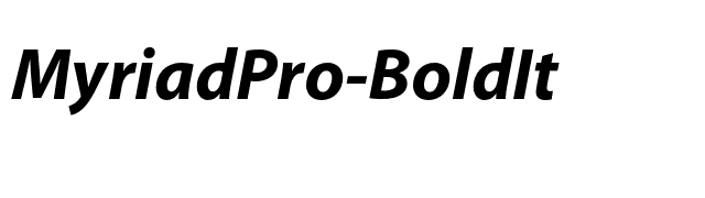 MyriadPro-BoldIt font preview