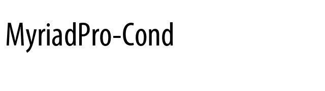 MyriadPro-Cond font preview