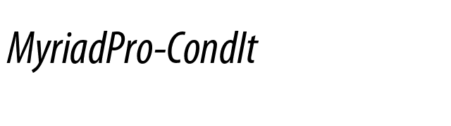 MyriadPro-CondIt font preview