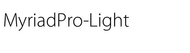 MyriadPro-Light font preview