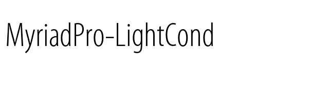 MyriadPro-LightCond font preview