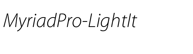 MyriadPro-LightIt font preview