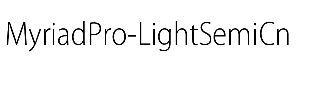 MyriadPro-LightSemiCn font preview
