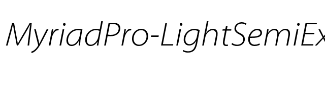 MyriadPro-LightSemiExtIt font preview