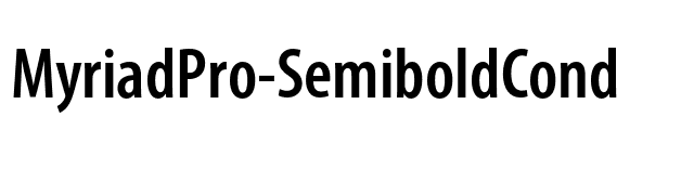 MyriadPro-SemiboldCond font preview