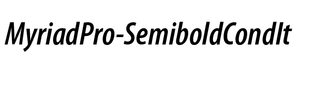 myriadpro-semiboldcondit font preview