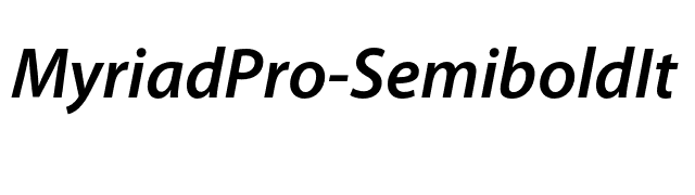 MyriadPro-SemiboldIt font preview