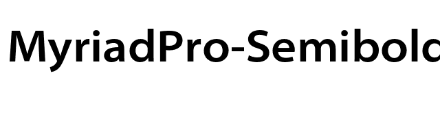 MyriadPro-SemiboldSemiExt font preview