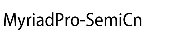 MyriadPro-SemiCn font preview