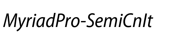 MyriadPro-SemiCnIt font preview
