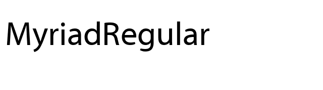 MyriadRegular font preview