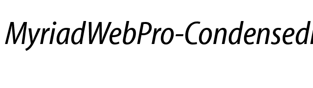 MyriadWebPro-CondensedItalic font preview