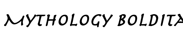 Mythology BoldItalic font preview