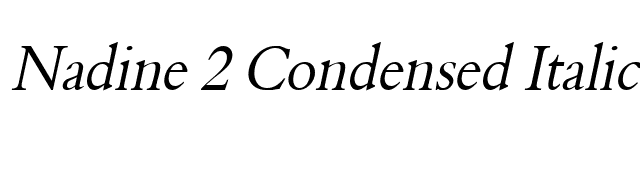 Nadine 2 Condensed Italic font preview
