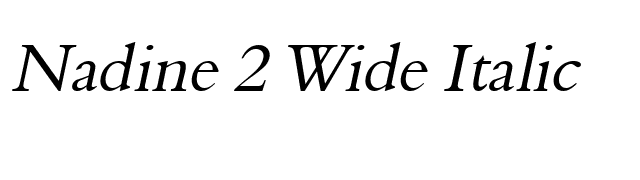 Nadine 2 Wide Italic font preview