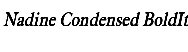 Nadine Condensed BoldItalic font preview