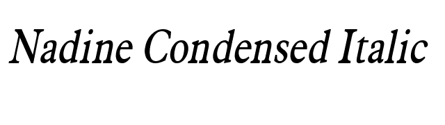 Nadine Condensed Italic font preview