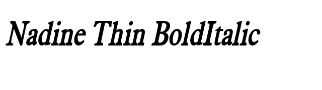Nadine Thin BoldItalic font preview