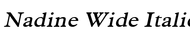 Nadine Wide Italic font preview