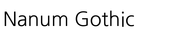 Nanum Gothic font preview